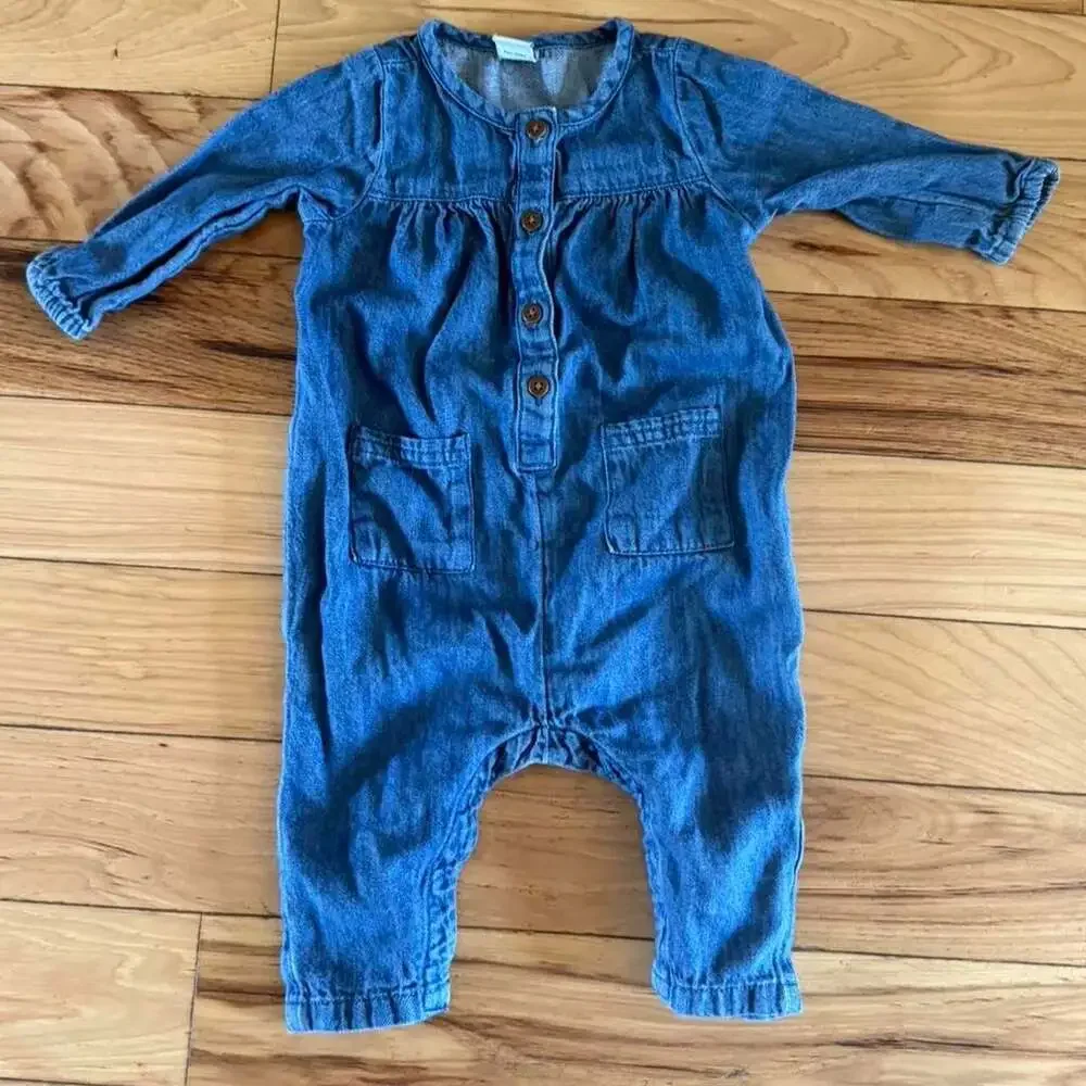 Old Navy Blue Denim Baby Romper